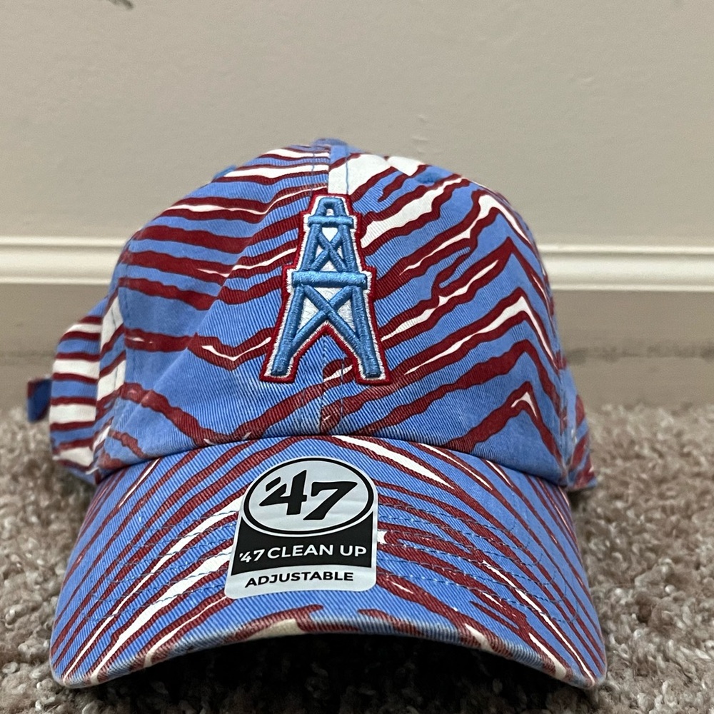 ‘47 Brand NFL Houston Oilers Retro Clean Up Adjustable Zubaz Hat Cap